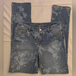 Chico's So Slimming Girlfriend Straight Leg Floral Jean